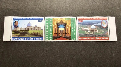 Sello Costa de Marfil Basílica Notre Dame De La Paix N°980/982 Nuevo ** Lujo MNH Foto 1 de 2