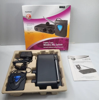 RadioShack 170MHZ VHF single-channel Wireless Lapel Microphone System #32-1257 - Image 1 of 4