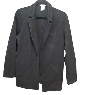 Matty M Blazer Jacket Womens Black Casual Pockets Long Sleeve Open Front Size L - Image 1 of 4