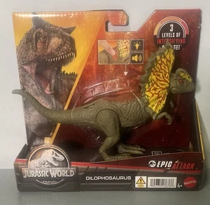 Jurassic World: Epic Attack - DILOPHOSAURUS - Dinosaur 2022 by Mattel ~NEW - Picture 1 of 6