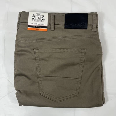 English Laundry 5 Pocket Pants, Men's 42x32, Straight Fit, Stretch, Tan, NEW - Image 1 of 4