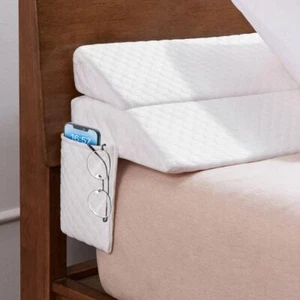 Queen Size Bed Wedge Pillow-Bed Gap Filler Mattress Wedge Headboard White - Picture 1 of 7