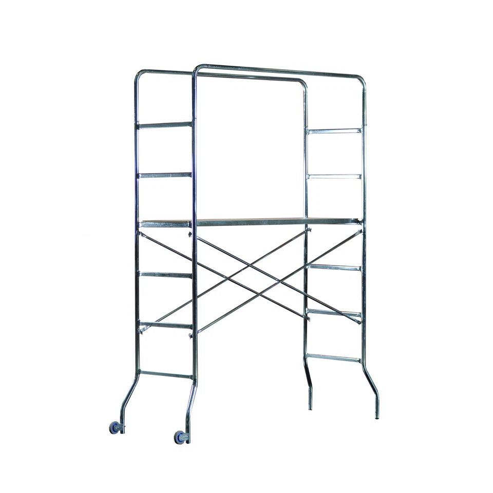 Mini Ponteggio Trabattello Scala in Acciaio Zincato TRIO 60X130XH188 CM - Immagine 1 di 1