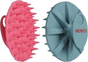 Hair Scalp Massager Shampoo Brush Wet & Dry Manual Scalp Care Head Scrubber 2pk - Picture 1 of 12