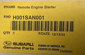 OEM 20-24 Subaru Legacy/ Outback Remote Engine Starter Push To Start H001SAN001 - Foto 1 di 3