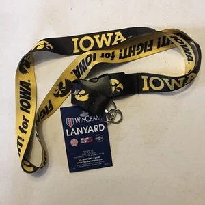 IOWA HAWKEYES fight! fight! fight! for IOWA LANYARD DETACHABLE BUCKLE WINCRAFT - Picture 1 of 2