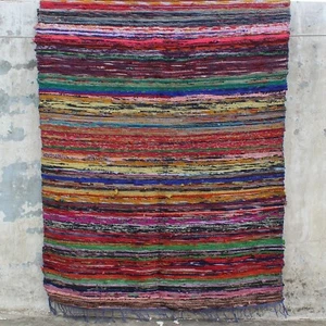 Rugs Indian Multicolor Cotton Hand Woven Area Rug Floor Decorate Mat Chindi Rug - Picture 1 of 6
