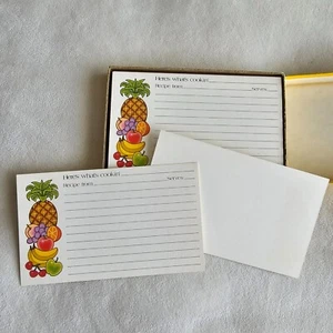 Vintage Rezeptkarten Here's What's Cookin' Fruits Kartenset in Box New Old Stock - Bild 1 von 9