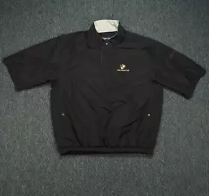Footjoy Pullover Mens Medium Black DryJoys Golf Windbreaker Half Zip Pullover - Picture 1 of 11