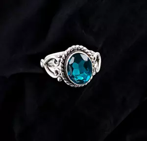Apatite Gemstone 925 Sterling Silver Ring Handmade Jewelry Ring For Gift - Picture 1 of 3