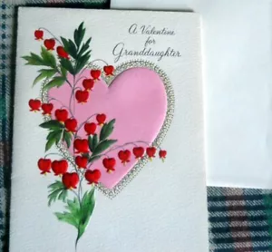 Valentinskarte *für Enkelin mit Liebe UNBENUTZT NORCROSS ca. 70er Jahre - Bild 1 von 3