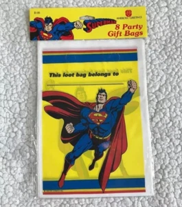 Vintage Superman Party Gastgeschenk Beute Geschenktüten 8 Tüten Neu - Bild 1 von 4