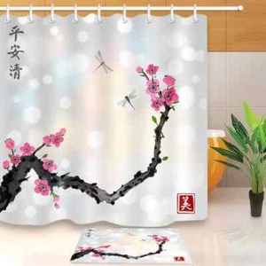 Revestimiento de cortina de ducha de poliéster impermeable para baño Blossom Peace resistente al agua - Imagen 1 de 8