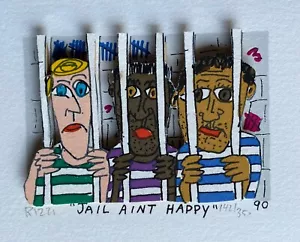 James Rizzi: 3D JAIL AINT HAPPY, Mini, handsigniert, 1990 - Bild 1 von 7