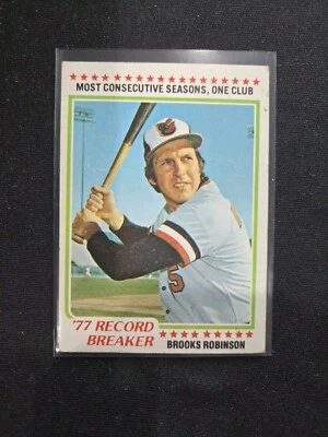 1978 Topps Baseball Brooks Robinson Record Breaker #4 Poor* - Image 1 of 2