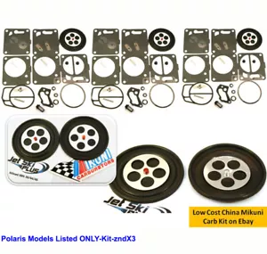 Polaris 650 750 780 785 Triple Mikuni Carb Carburetor Rebuild Kit SL SLT SLH - Picture 1 of 7