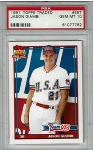 Jason Giambi 1991 Topps Traded RC PSA 10 Gem Mint 45T