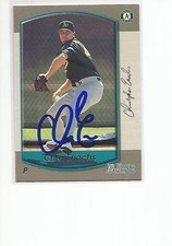 CHRIS ENOCHS Autographed Signed 2000 Bowman card Oakland A's COA 