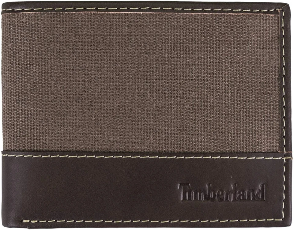 Timberland Bifold Wallet for Men – Canvas and Leather Passcase with ID Window - Image 1 of 1