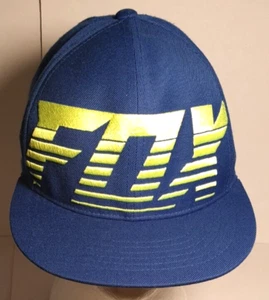 FOX MOTOCROSS RACING Logo Wool Blend Snapback Baseball Cap Hat. Blue. Adjustable - Picture 1 of 6