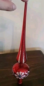 Vintage Christmas Tree Topper Plastic Made In Italy Red Glittery 12" - Picture 1 of 5