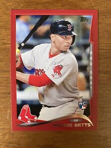 2014 Topps Update Mookie Betts Target Red Parallel RC SP US-26 Color Match MVP