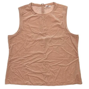 NWT GAP Velvet Velour Tank Top Sz XL Blush Beige Stretch Zip #519317 - Picture 1 of 4