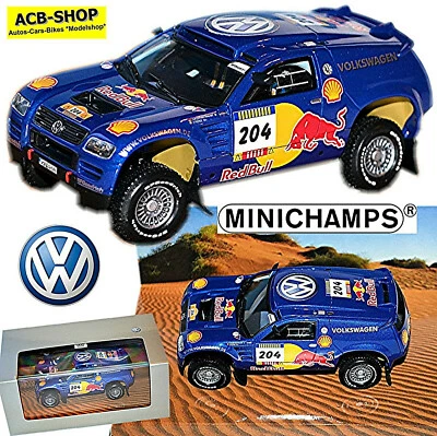 VW Volkswagen Race Touareg 2004 Rally Dakar #204 Kleinschmidt 1:43 Minichamps - Image 1 of 4