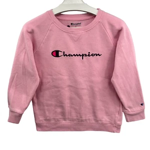Champion Sweater Youth Extra Large Pink Spell Out Sweater Pullover Unisex Kids - Picture 1 of 9