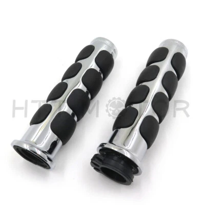 Custom Chrome 7/8" 22mm Handlebar Grips For Honda Goldwing Gl1200 1982-1987 - Image 1 of 4