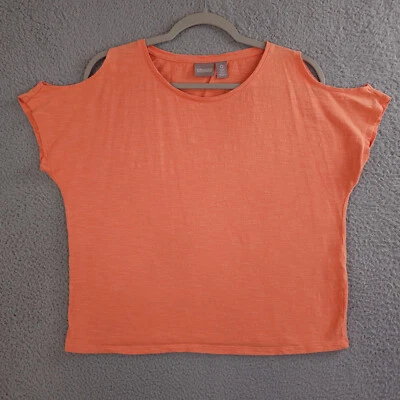 Camisa Chicos Top Mujer 0 EE. UU. Pequeña Naranja Hombro Frío Manga Corta Algodón Slub Foto 1 de 4