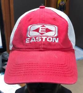 Easton Sports Equipment Red Trucker Style Adjustable Baseball Hat Cap #J