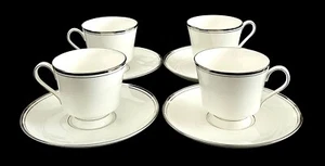 Set Of 4 Mikasa Narumi Briarcliffe Al-101 Bone China Footed Cup & Saucer Set New - Picture 1 of 17