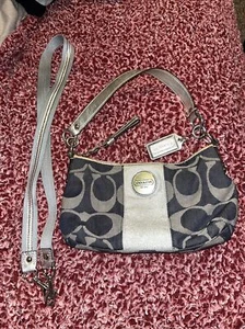 coach denim with silver handbag - Picture 1 of 5