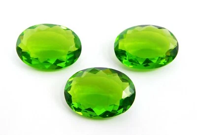 Peridot Oval Cut Lot Loose Lab Created Gemstone 20X30 MM For Pendant P-200 - Image 1 of 3