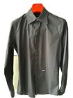 DSQUARED2 Mens Formal Shirt IT 46 Slim Fit Black Cotton With Hidden Button Up
