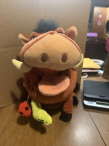 Disney Store Lion King Pumba Warthog Grub Bugs in Mouth Pumbaa Pig Plush 14" - Picture 1 of 6