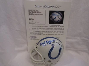 Johnny Unitas & Weeb Ewbank RARE! Autographed Colts Mini Helmet – Full JSA LOA - Picture 1 of 11