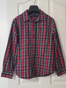 Wrangler Button-Up Shirt Youth Boys Size 18 Red Green Long Sleeve Plaid Flannel - Picture 1 of 4