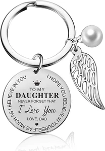 To My Daughter Keychain from Dad Mom Inspirational Gift Never Forget That I Love - Picture 1 of 12