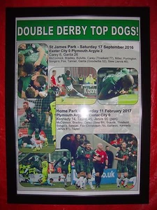 Plymouth Argyle League Two double over Exeter City 2016-17 - framed print - Picture 1 of 2