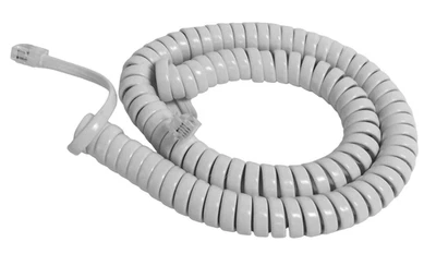 New 12 Foot Handset Receiver Curly Coil Phone Cord for AT&T Telephone White - Image 1 of 2