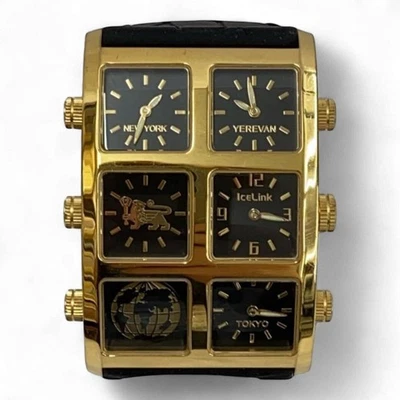 "Reloj de cuarzo Ice Link negro negro D509 149S auténtico para hombre H:2,36"" W:1,57"" 1234" Foto 1 de 4