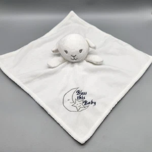 Baby Starters Lamb Lovey Security Blanket Rattle Bless This Baby Moon & Stars - Picture 1 of 9
