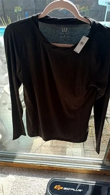 Nueva Camiseta Gap Pluma Mediana M Marrón Camiseta LS NUEVA CON ETIQUETAS Mujer 2022 Cuello Torcido Otoño Foto 1 de 4