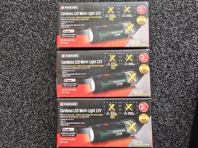 X3 PARKSIDE Cordless LED work lamp light torch PTSA 12 A1 12V 2ah 4ah X12 V TEAM