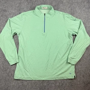 Maglione pullover Peter Millar nuovo con etichette mare 1/4 zip taglia XL verde menta 100% cotone - Foto 1 di 14