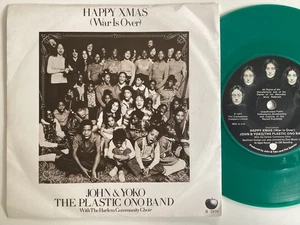 John Lennon & Yoko happy Xmas GREEN VINYL 7” 45 SINGLE 1971 Apple Picture sleeve - Bild 1 von 4