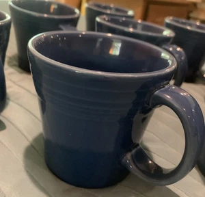 Set 4 Fiestaware BLUE Coffee Mugs O Ring Homer Laughlin USA Retired - Picture 1 of 7