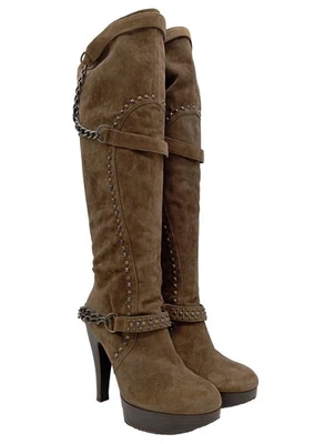 FABI Botas con tacón Mujeres Botas altas Talla EU 37 gris verdoso look casual - Imagen 1 de 4